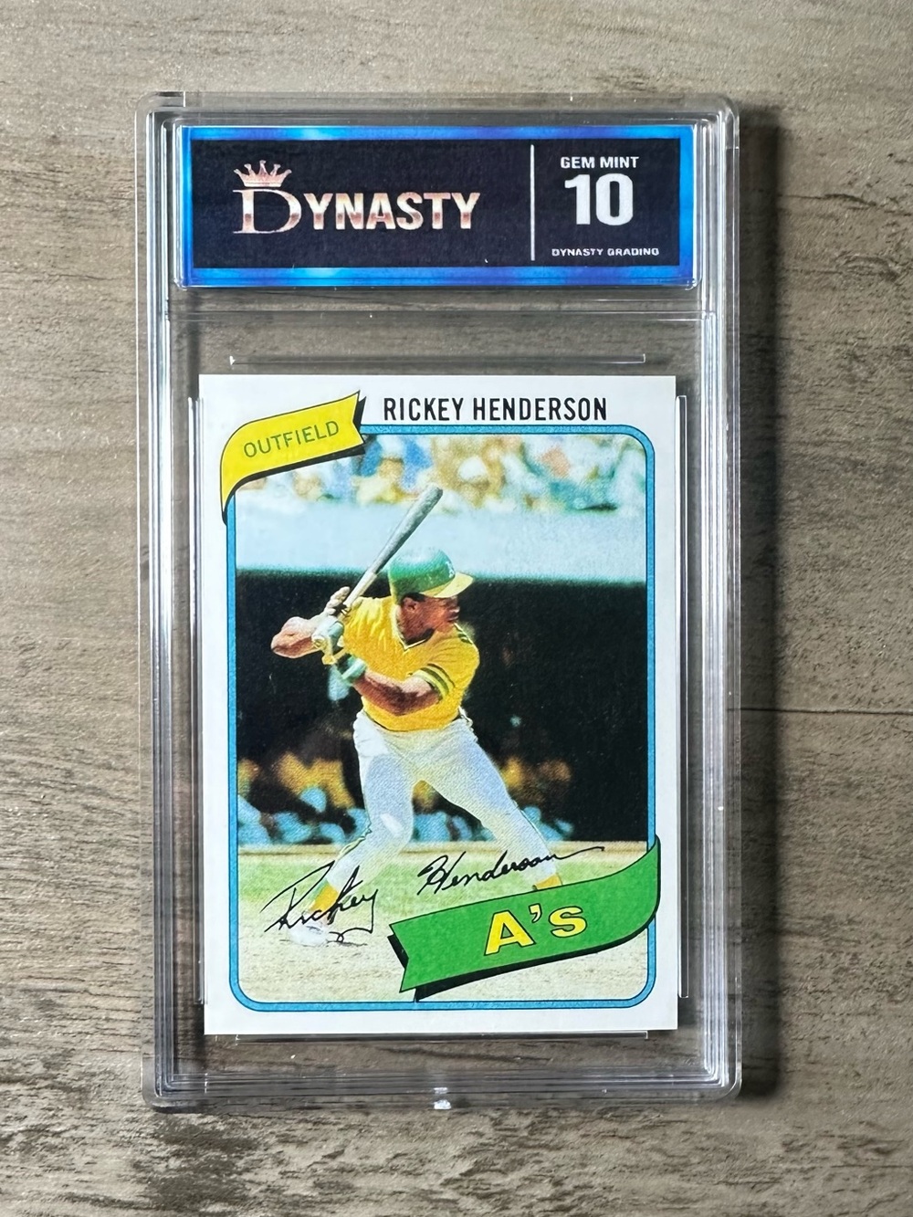 Rickey Henderson Rookie 1980 Topps #482 Gem Mint 10 Novelty Baseball Card. A’s.